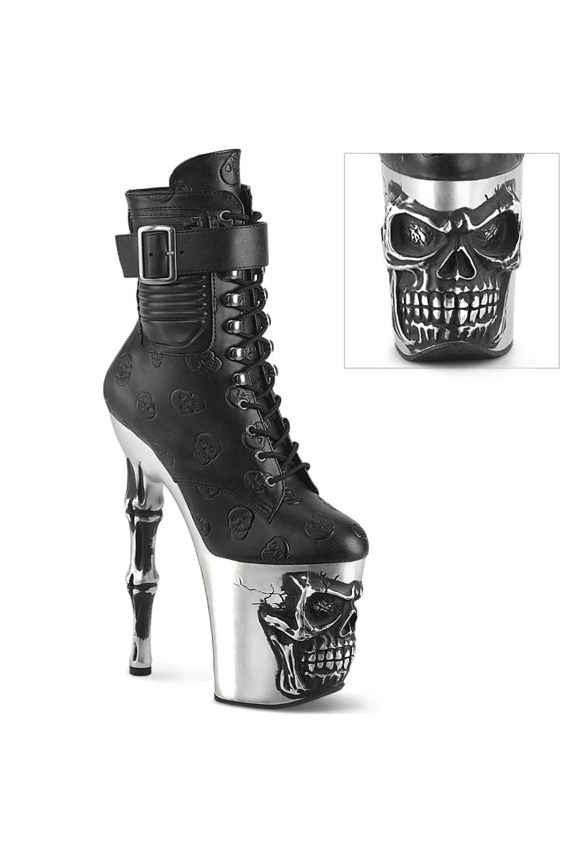 Pleaser USA Rapture-1020STR-02 8inch Pleaser Boots - Matte Black/Silver 1 Pleaser USA Rapture-1020STR-02 8inch Pleaser Boots - Matte Black/Silver
