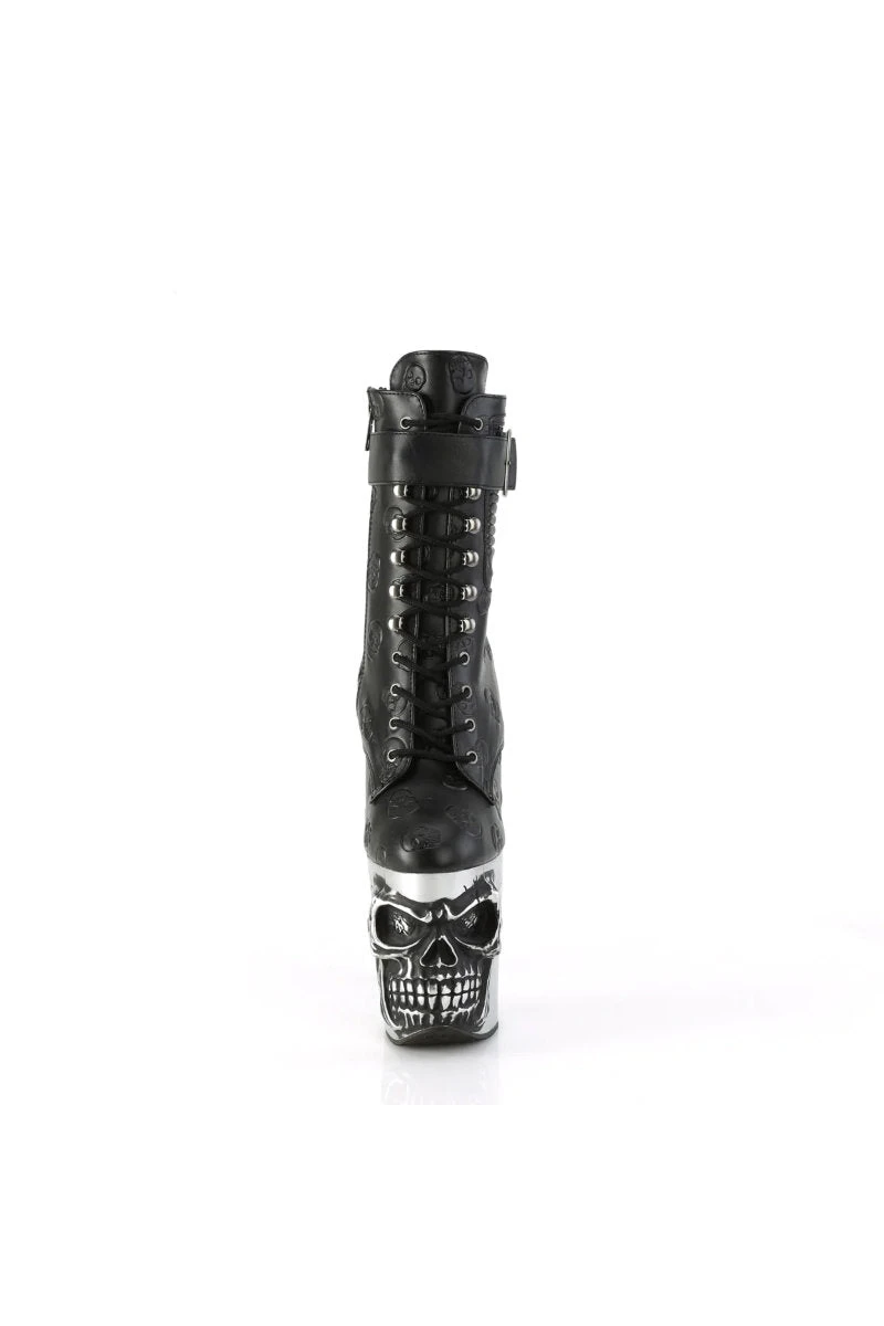 Pleaser USA Rapture-1020STR-02 8inch Pleaser Boots - Matte Black/Silver 2 Pleaser USA Rapture-1020STR-02 8inch Pleaser Boots - Matte Black/Silver - Image 2