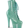 Pleaser USA Adore-1020GP 7inch Pleaser Boots - Aqua Glitter
