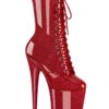 Pleaser USA Flamingo-1040GP 8inch Pleaser Boots - Ruby Glitter